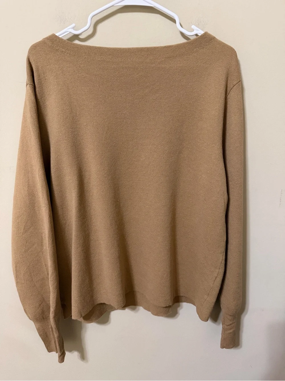 J. Crew women’s xxl chic Camel boat neck Sweater sophisticated classy wool